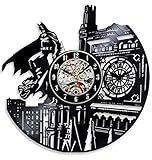Batman Dark Knight Hero Arkham City DC Comics Movie Characters Vinyl Record Design Wall Clock - Decorate your home with Modern Famous Batman Dark Knight Story Art - Best gift for him or her