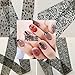 XICHEN Starry Sky Stars Nail Art Stickers Tips Wraps Foil Transfer Adhesive Glitters Acrylic DIY Decoration -16 Black lace models（4cm100cm) (Black)