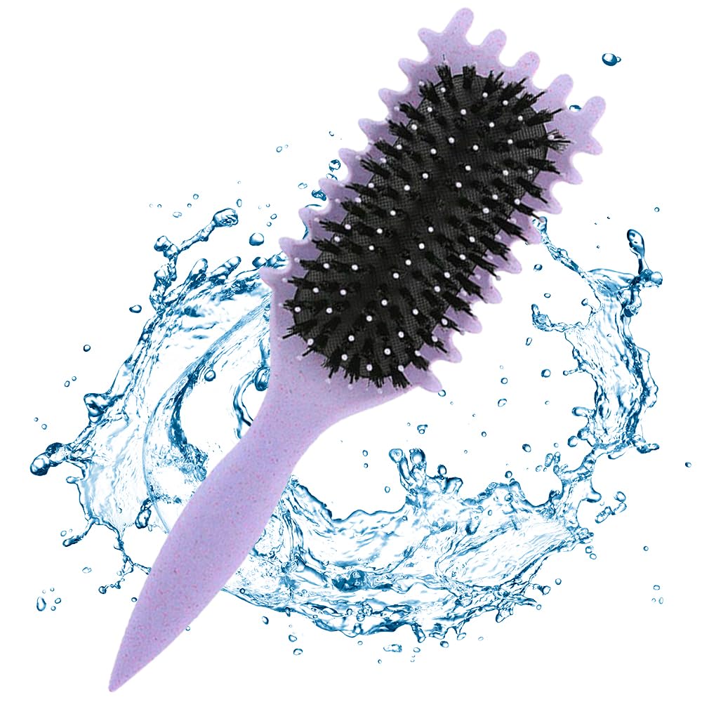 Curly Hair Brush for Defining, Detangling, Shaping Curls For Wet And Dry Hair - Boar Bristle Styling Brush for Women and Men (Purple 1PCS)