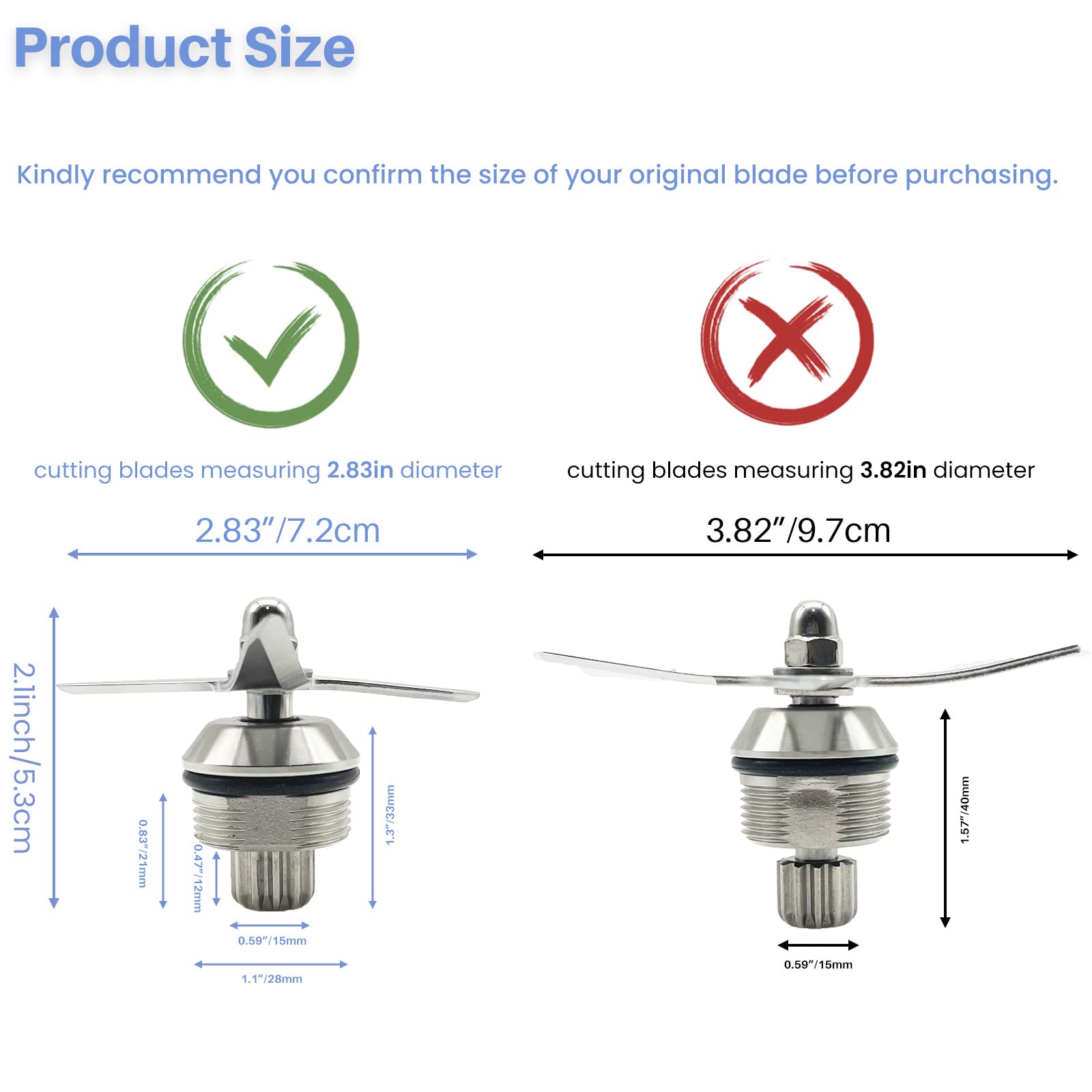 Wet Blade Assembly 104675 STM102R 1152 with Wrench Drive Socket Replacement for Vitamix Blender 500 4500 5000 5200 5500 6300 VM0102 VM0103 VM0104, Fits 64oz 48oz 32oz Standard Container