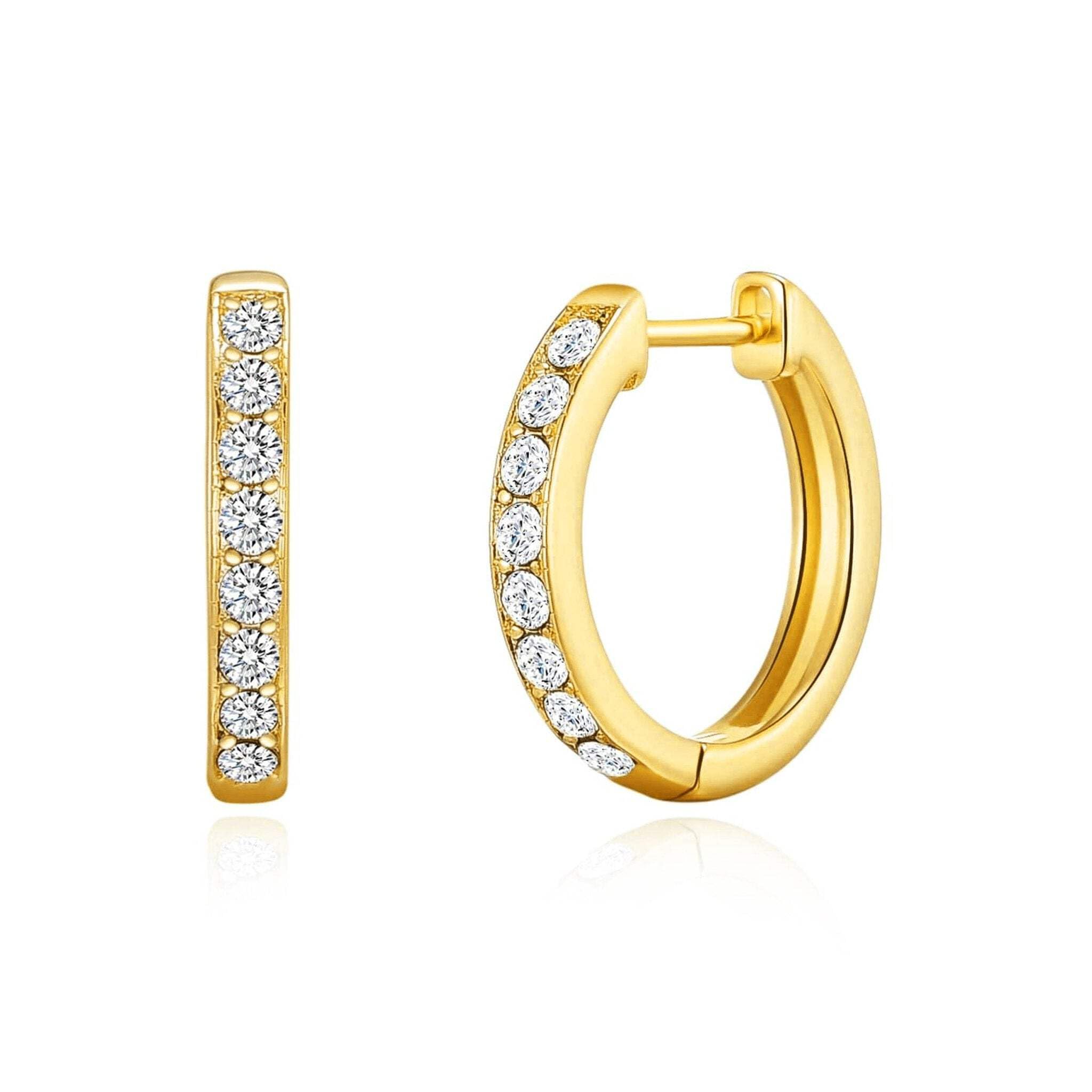 Philip Jones 18k Gold Plated Hoop Earrings Created with Zircondia® Crystals