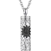 InfuMemo Sunflower Urn Necklace for Ashes Cremation Jewelry of Loved Ones Keepsake Ashes Necklace Memorial Urn Jewelry Pendant for Women Men