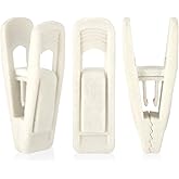 Tinfol Ivory Velvet Hanger Clips, 24 Pack Pants Velvet Clips, Large Opening Clip Clothes Pin, Strong Finger Flocked Clip Perfect for Slim-line Clothes Hangers