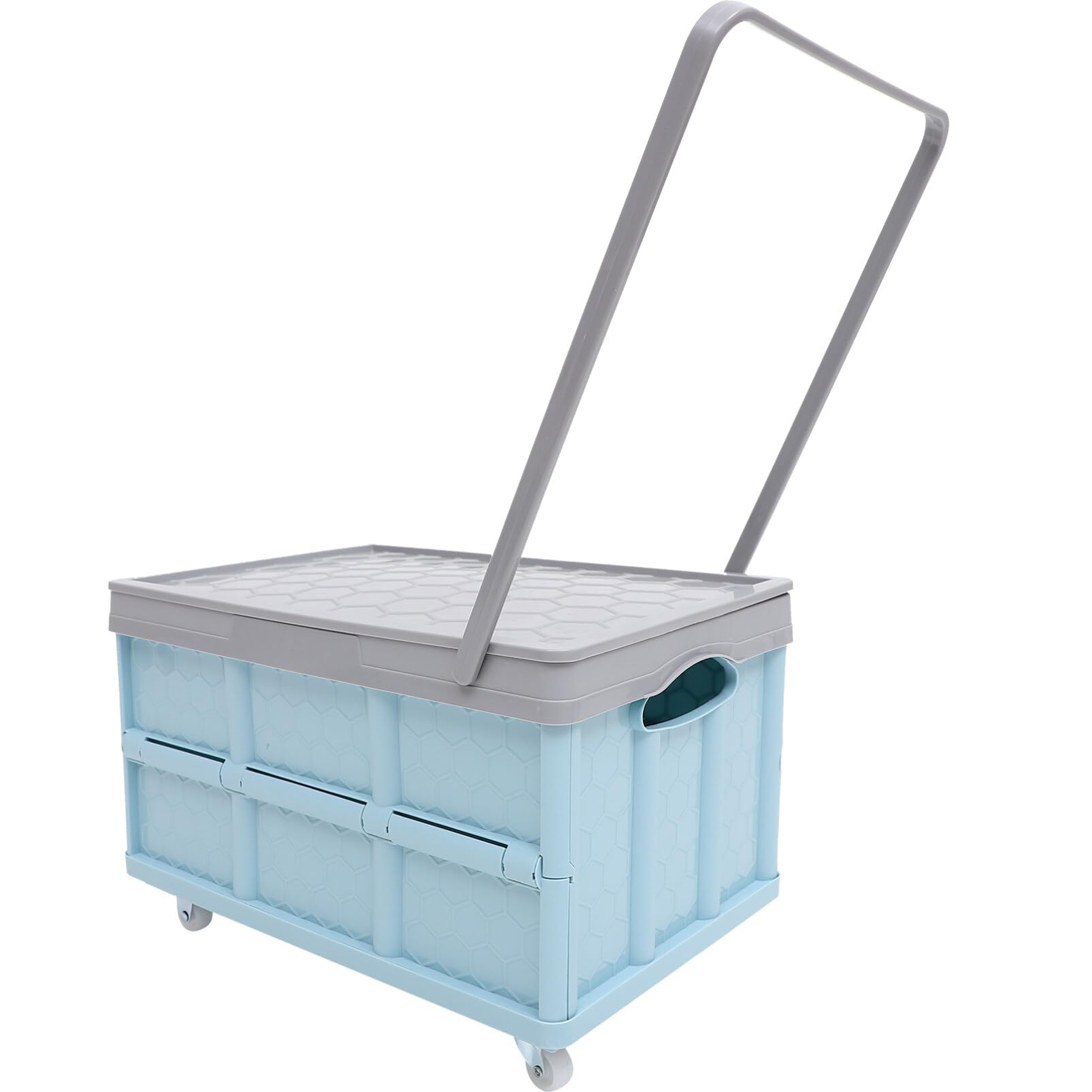 Photo 1 of Cabilock Shopping Storage Cart With Wheels, Milk Crate Foldable Storage Bins With Lids, Grocery Rolling Carts Container For Camping Garden Shopping Grocery Clothes Books