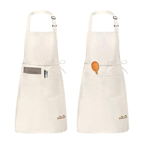 Viedouce 2 Pack Schürze,Wasserdicht Kochschürze mit Taschen,Verstellbarem Küchenschürze,Grillschürze,latzschürze,Küchenschürz