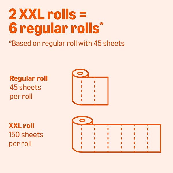 AMAZON BASICS 2-PLY FLEX-SHEETS PAPER TOWELS, 2 BASICS ROLLS = 6 REGULAR ROLLS, EVERYDAY VALUE WITH 150 SHEETS PER ROLL, PACKAGING MAY VARY