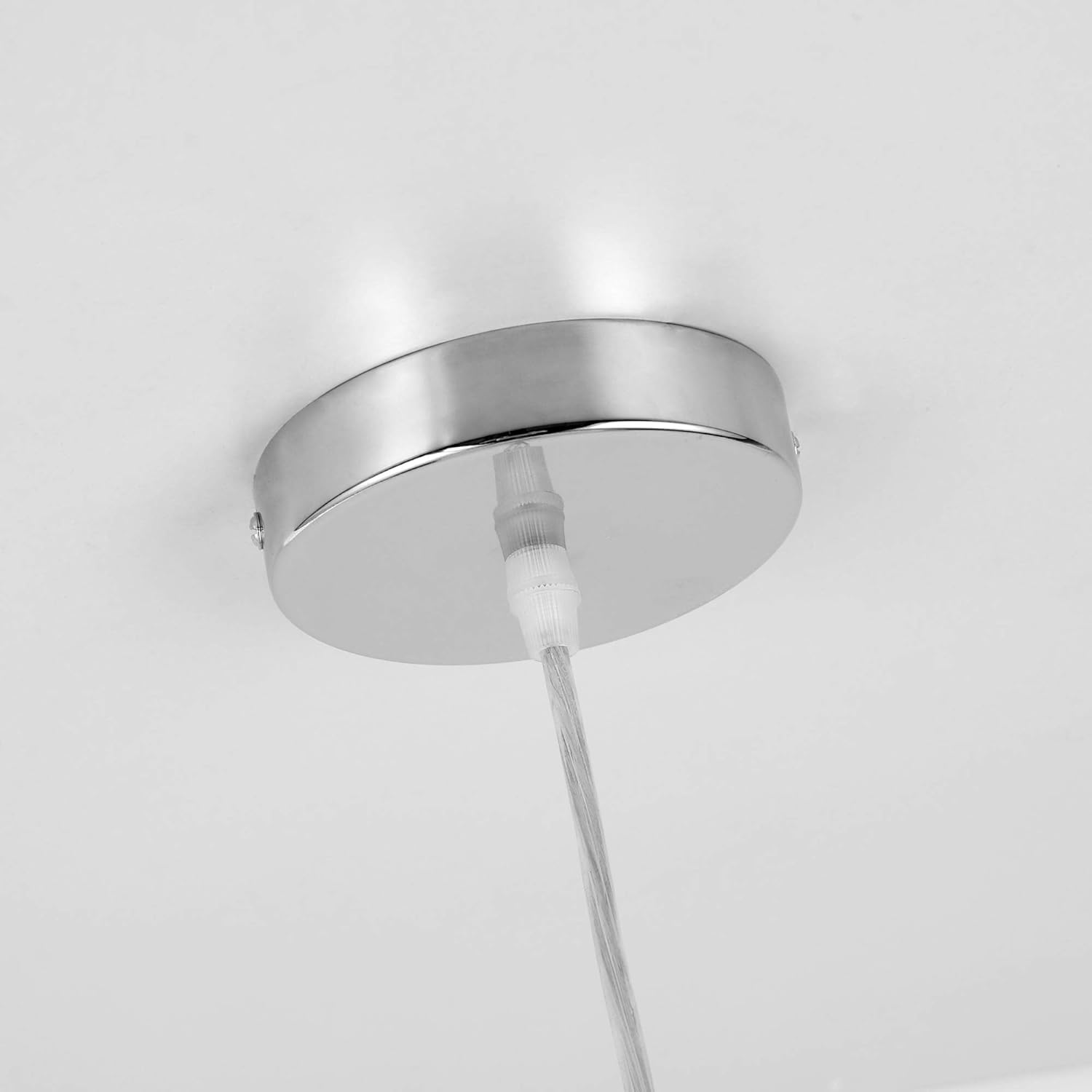 Modern Fabric Pendant Light, 15" Classic 3-Light Drum Ceiling Chandelier, Grey Drum Shade, Round Frosted Plastic Diffuser, 3 Bulb, E26: Home Improvement