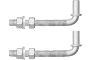ADLMPW [Pack of 2] 6" J-Bolt Chain Link Fence Gate Hinge, Galvanized Steel J-Bolt Post Hinge with 5/8" Male Hinge Pin, Nuts & Washers Included. (6" (2 Pack))