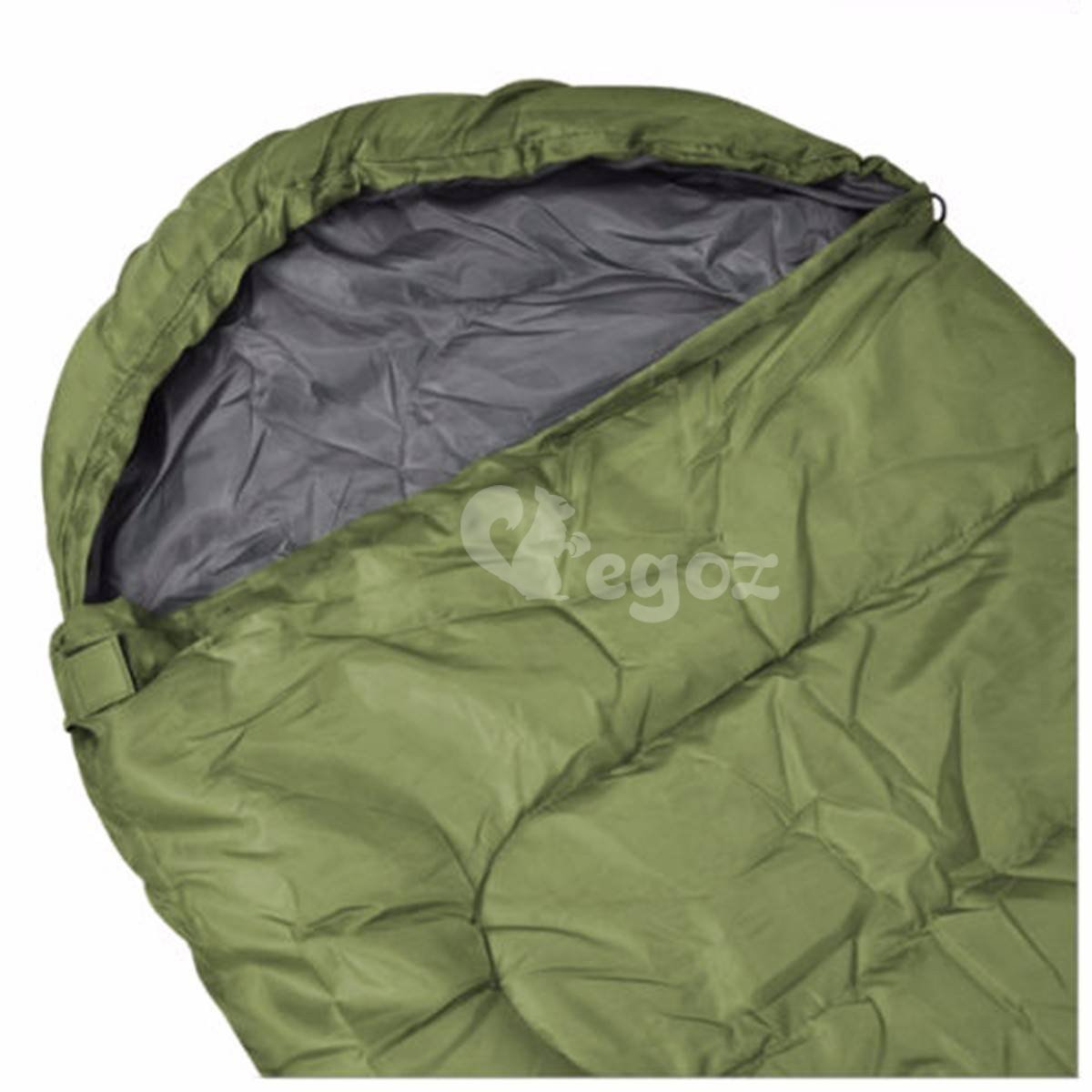 Peanut By EGOZ Sleeping Bag Easy to carry Warm Adult Outdoor Sports Camping Hiking With Carry Bag Lightweight (Army Green)