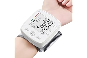 MBUPAI Blood Pressure Monitor Digital Wrist BP Machine Automatic BP Cuff with 2 Users 180 Memory Voice Large LCD Display Adjustable Cuff USB Charging Carrying Case