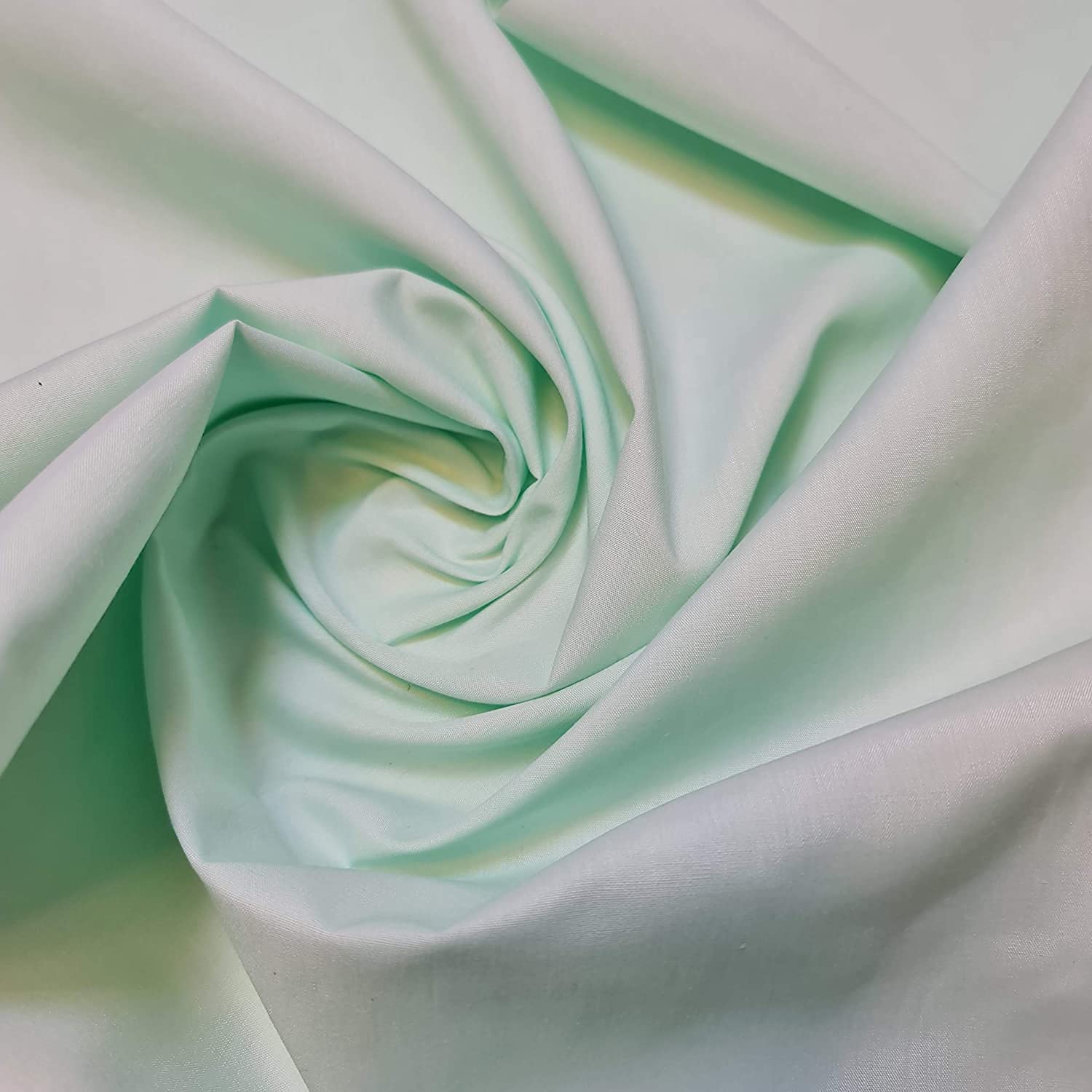 Textile Station Plain/Solid Dyed Polyester Polycotton Dress Craft Fabric Material 44" - 112 cm Wide Sold As 1 Meter Pre - Cut Lengths (Available in 42 Colours)(Mint, 2 Meter)