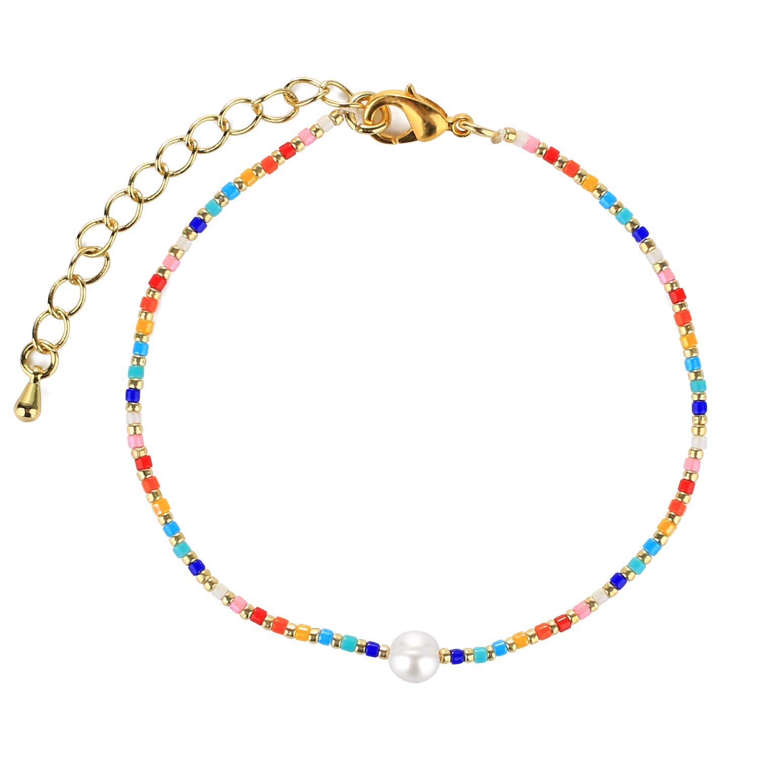 KELITCH Women Friendship Bracelets Miyuki Beads Bracelets Boho Shell Pearl Beads Strand Bracelets