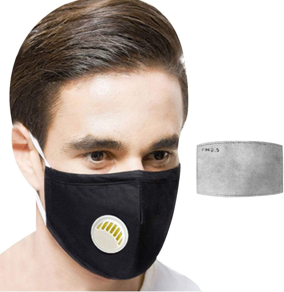 KENNEDY US PM2.5 Breathing Valve Mask Reusable Activated Carbon Filter Respirator Anti Dust Healthy Face Mask