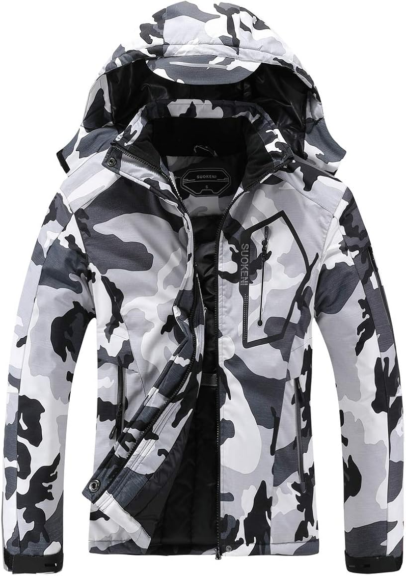 Women's Waterproof Ski Jacket Warm Winter Snow Coat Hooded Raincoat: Clothing