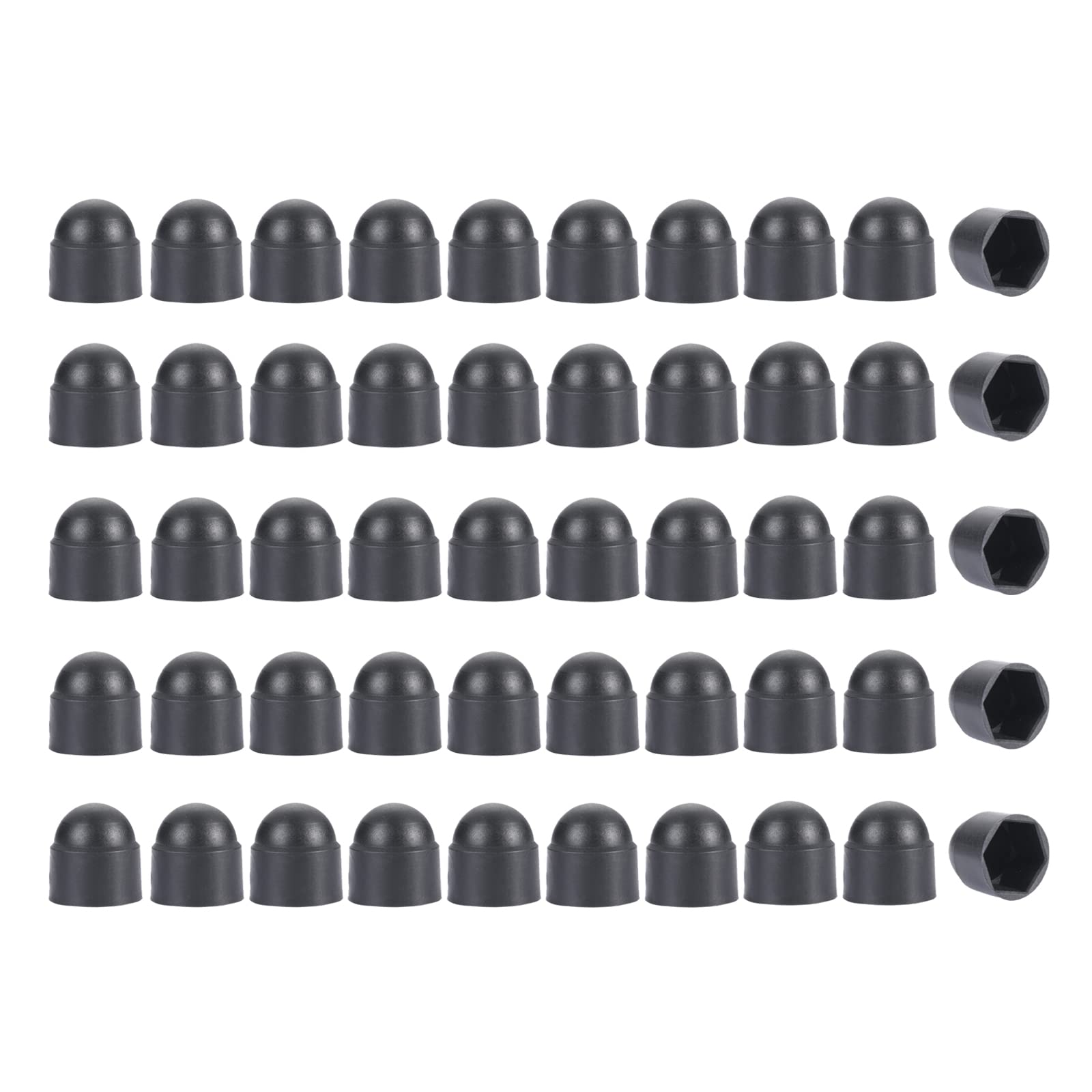 50Pcs Hex Nut Cover,M8*13 * 15 Bolt Dome Caps Covers,Plastic Dome Bolt Nut Protection Caps Cover for Bolts,Hex Hexagon Screws