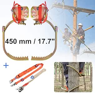 Tree Climbing Spikes, Adjustable Pole Tree Climbing Gear, for Electric