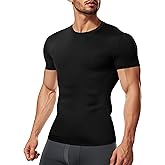 TAILONG Short Sleeve Compression Shirt Men Shapewear Slimming Undershirt Body Shaper Tank Top Workout Shirts
