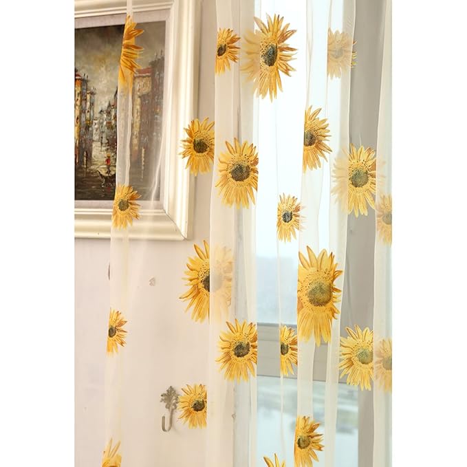 Gelb Heimtextilien, Bad- & Bettwaren VORCOOL Transparent Tüll Fenster