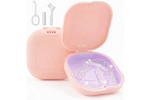 Retainer Case with Vent Holes, Aligner Case for Invisalign, Portable Aligner Kit, Removable Silicone Liner, Orthodontic Stora