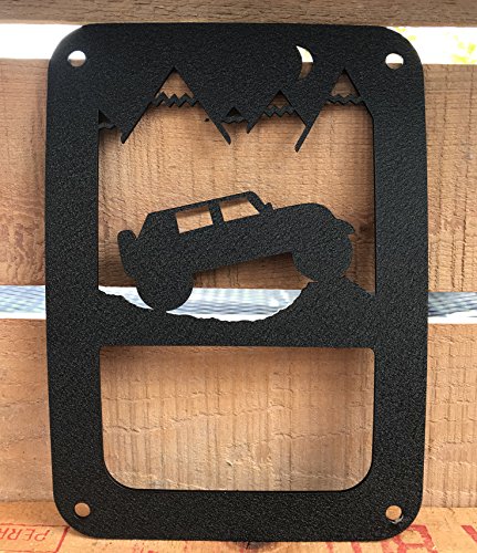 Tail Light Covers By VroomTec Automotive | Rear Side Lamp Protector Covers For Jeep Wrangler '07-'18 JK and JKU | Made Of Durable Aluminum with Black Powder Coat Finish