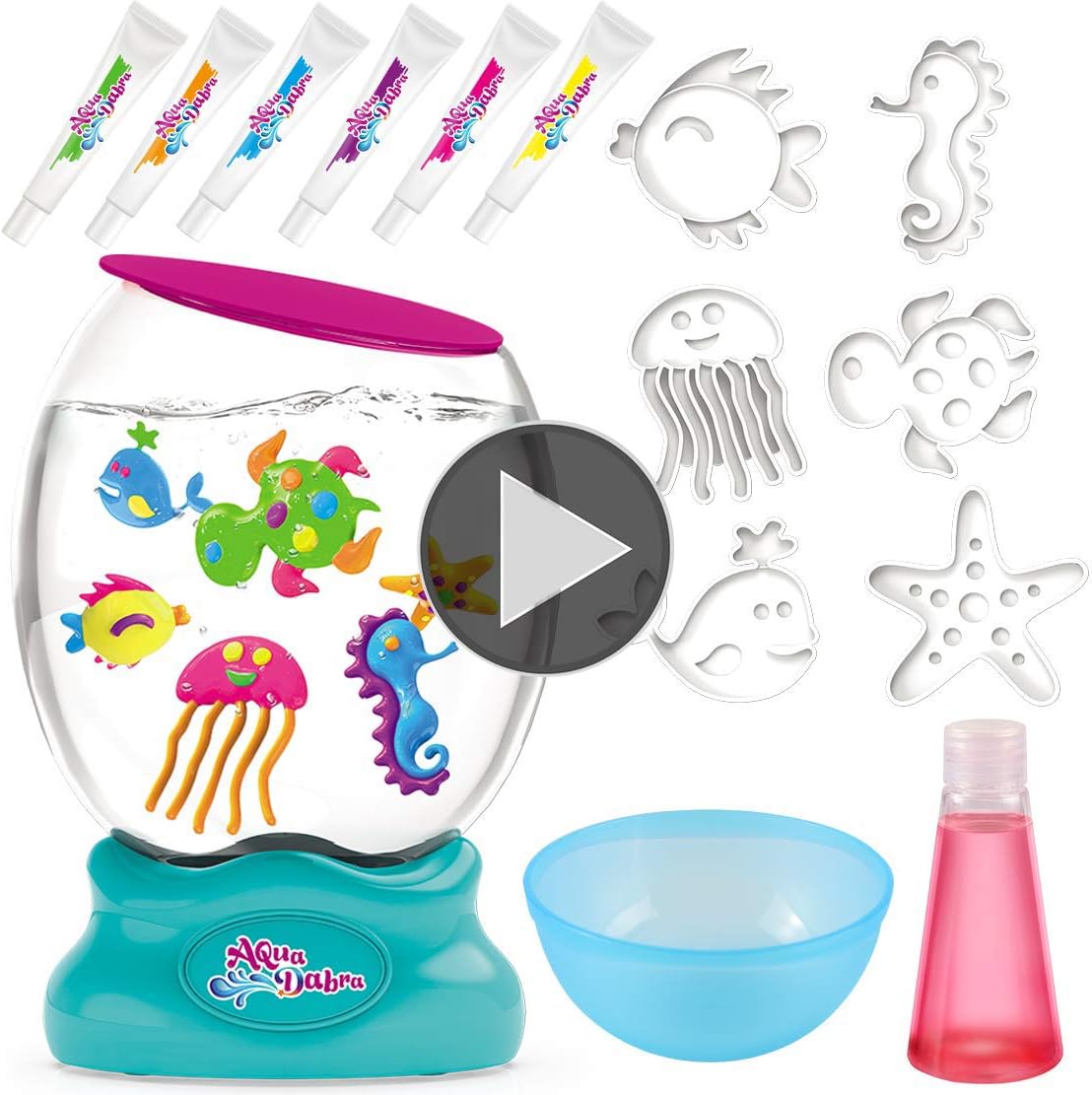 STSTECH DIY Aquarium Fish Tank Toy,Create Your Own Fantasy Ocean World with Magic Paint and Sea Animal Moulds, Fun to Learn STEAM Playset Marine Animal Making Kit for Kids Bday Xmas Gift Party Favor