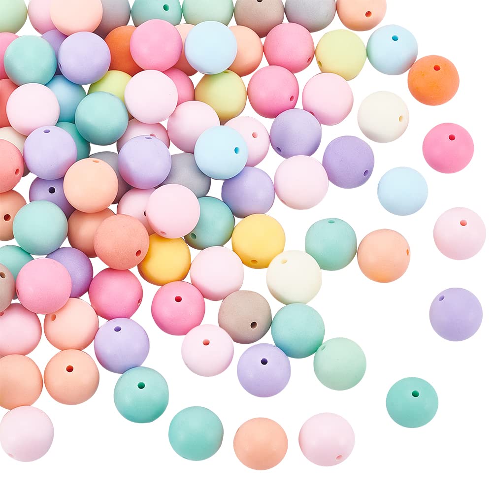 PH PandaHall 100pcs 20mm Chunky Bubblegum Beads, Opaque Acrylic Round Frosted Large Spacer for Jewellery Making Bracelets Necklaces DIY Crafts, Mixed Color