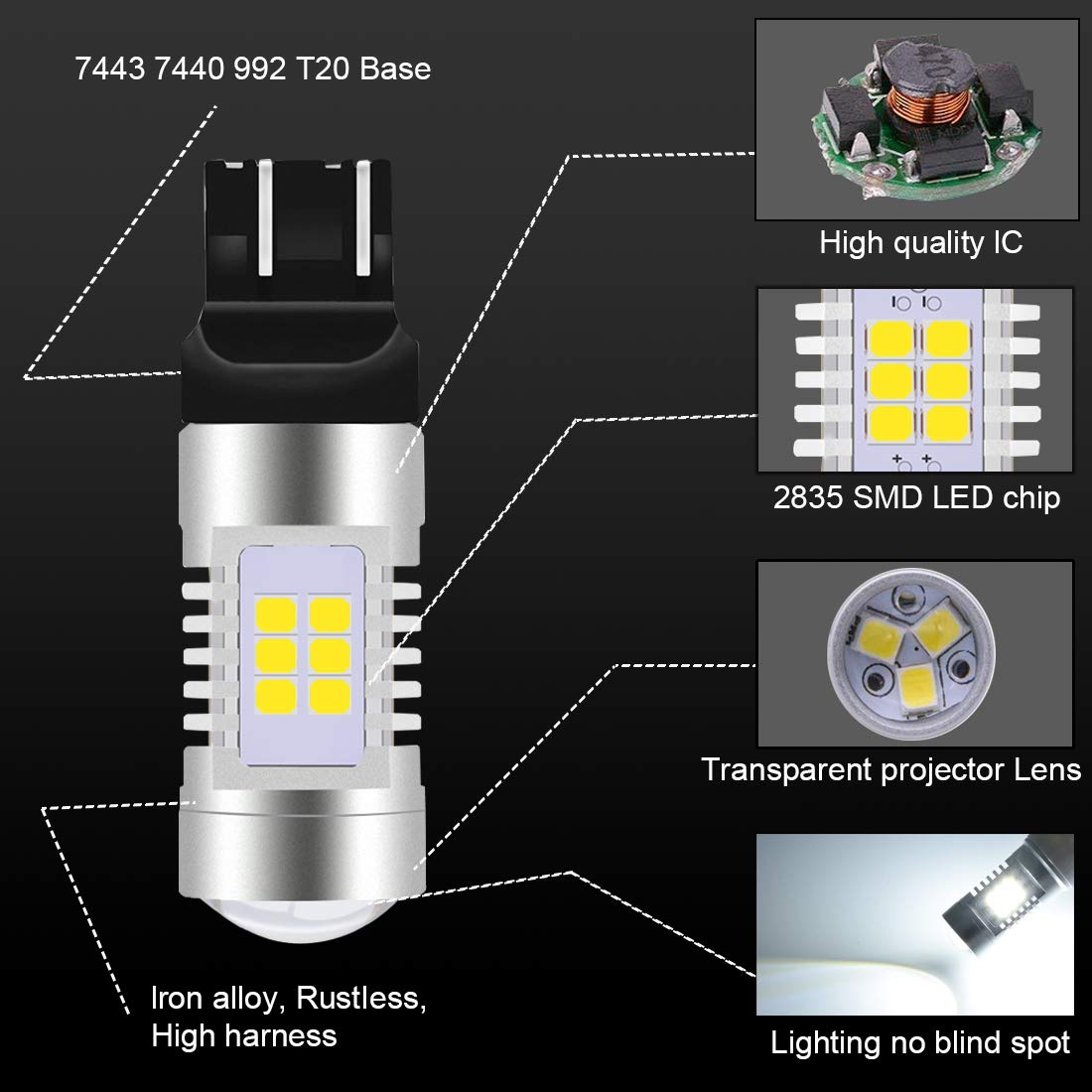 2x lampada luci posizione t10 10 SMD 10 LED hyper led ROSSO auto moto altro