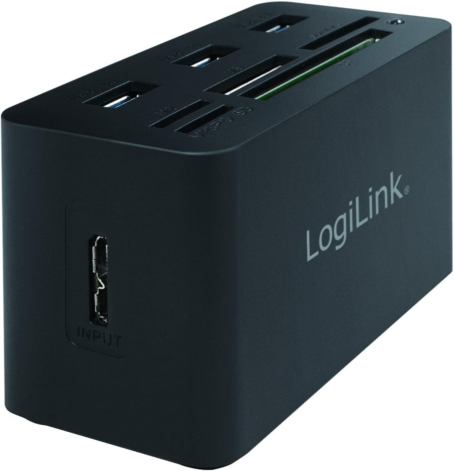LogiLink CR0042 USB 3.0 Hub with All-in-One Card Reader - Micro SD/SD/MS/M2/CF - Black - Image 4