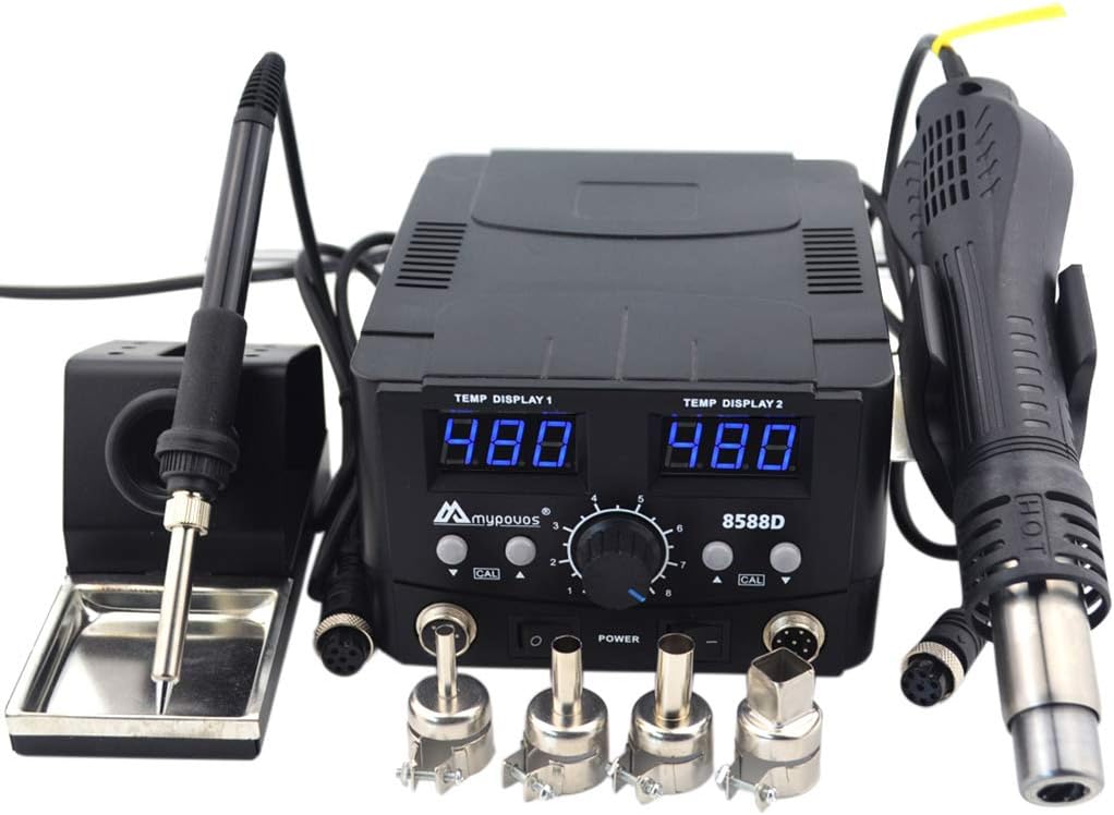 2 in 1 750W LED Digital Hot Air Gun Electric Soldering Rework Station Desolderin