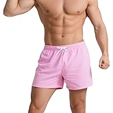 Waghaw Mens 5 Inch Pajama Shorts Lounge Cotton Sleep Shorts Active Shorts Elastic Waist Lightweight PJ Bottoms Shorts