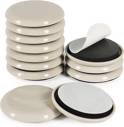 Shintop 12pcs 2 Inch Furniture Sliders Self Adhesive Beige Be 2in