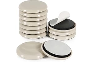 SHINTOP Furniture Sliders, 12pcs Furniture Movers 2 Inch Moving Pads Self Adhesive Gliders for Carpet and Hardwood Floors(Beige)