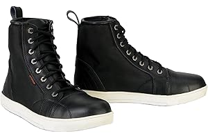 Milwaukee Leather MBM9004WP Men's Waterproof Black Leather Motorcycle Reinforced Street Riding Shoes w/Ankle Support