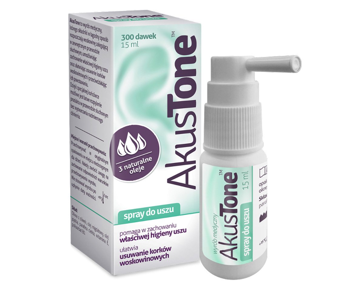 AKUSTONE Spray - 15 ml - Earwax auricular - Wax Plugs.