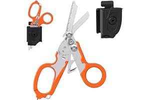 FRMINGZHAO Trauma Shears Emergency Shears with Strap Cutter and Glass Breaker Stainless Steel Foldable Scissors Pliers, Outdoor Camping Rescue Scissors Tools …