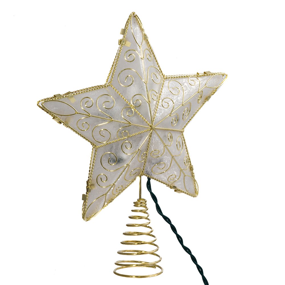 Photo 1 of Kurt Adler 10 Light 8.5-Inch Gold Reflector Star Treetop