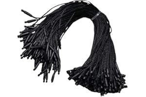 Acuteye 1000Pcs 7.5-inch Hang Tag Nylon String, Easy and Fast to Attach, Nylon Snap Lock Pin Loop Fastener Hook Ties for Clothes Tags, Price Tags, Shoes Snap Lock, Luggage Label (Black)