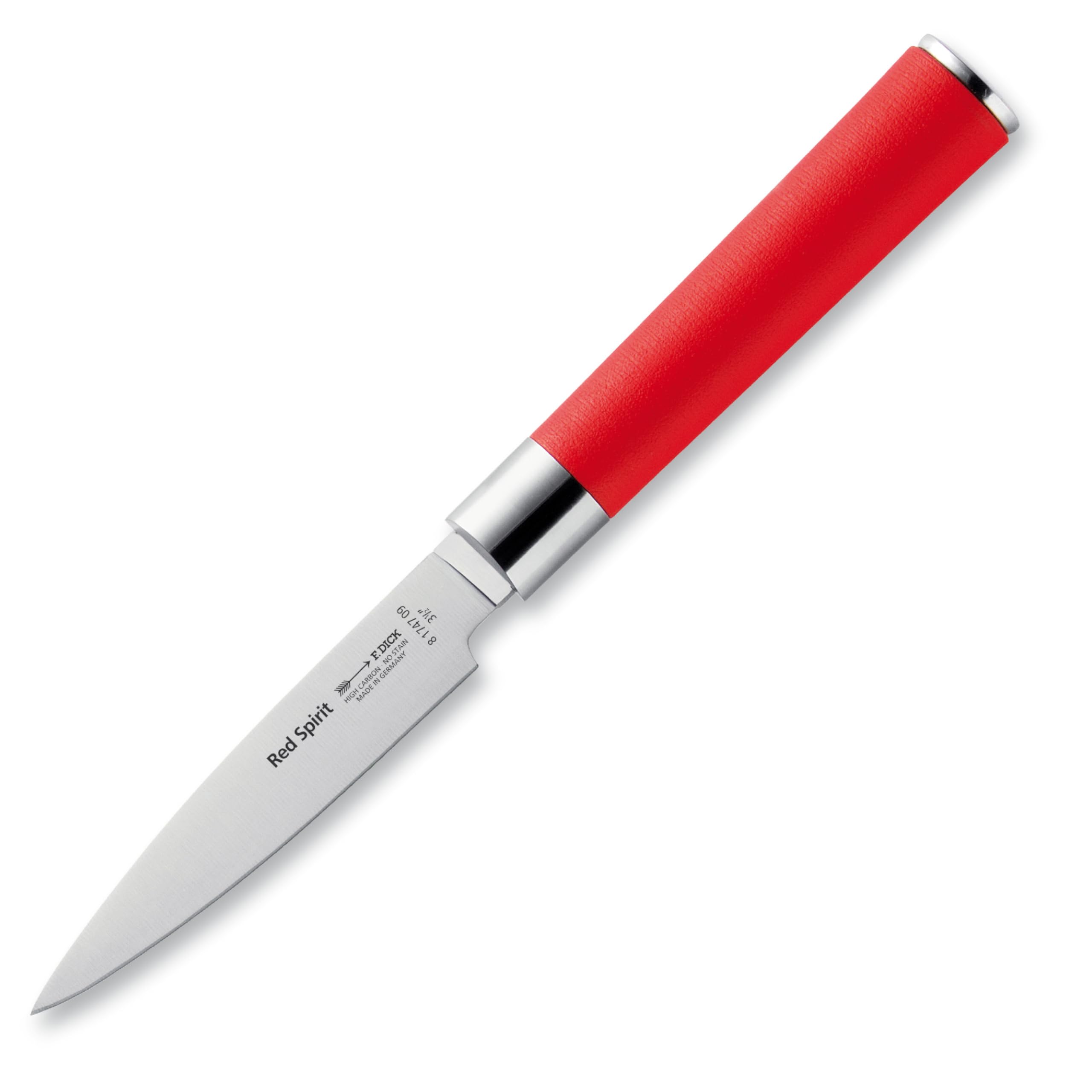 Dick GH286 Stainless Steel Spirit Paring Knife, Red, 9 cm Long