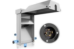 HUBRV Pre-Drilled Heavy Duty 30 Amp Generator Inlet Box 3R NEMA L14-30P Power Inlet Box for 4-Prong Generator Cord, 125/250V,3750/7500W 30Amp, ETL Listed, Waterproof for Outdoor