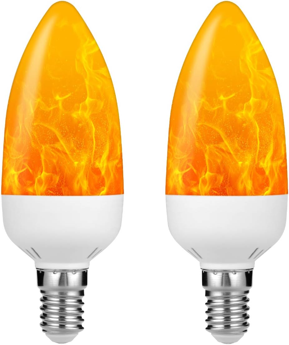LED Flame Effect Fire Light Bulbs, 40 Equivalent, E12 Base 4