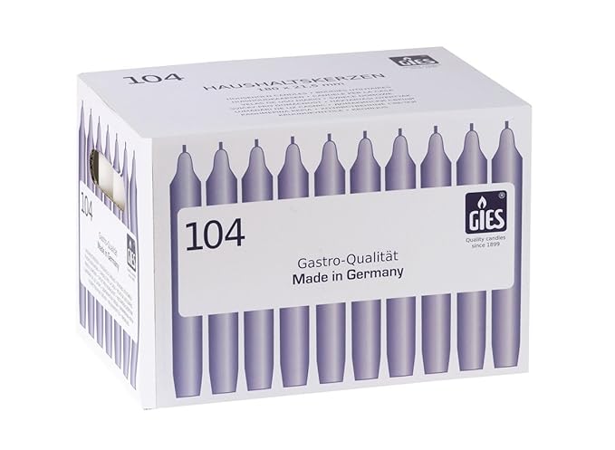 Gies 205-149001-14 Haushaltskerzen, 180 x 21,5 mm, 104-er Karton, Champagner
