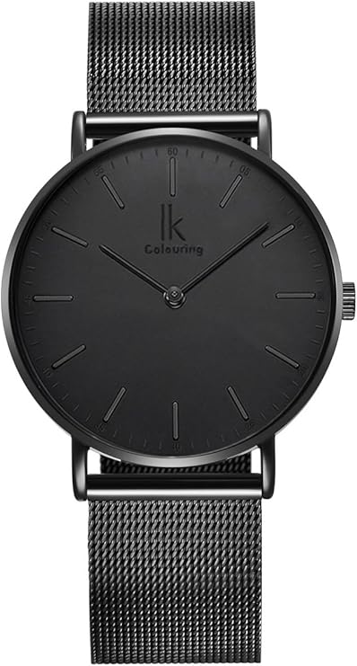 Alienwork IK Slim Ø40mm Reloj Hombre Mujer Ultra-Delgada Banda de Malla