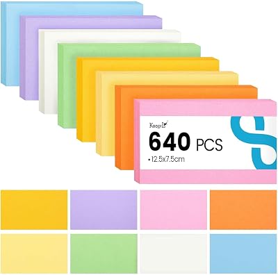 Koogel 640PCS Flash Cards 12.5x7.5cm 150gsm 8 Colour Coding System