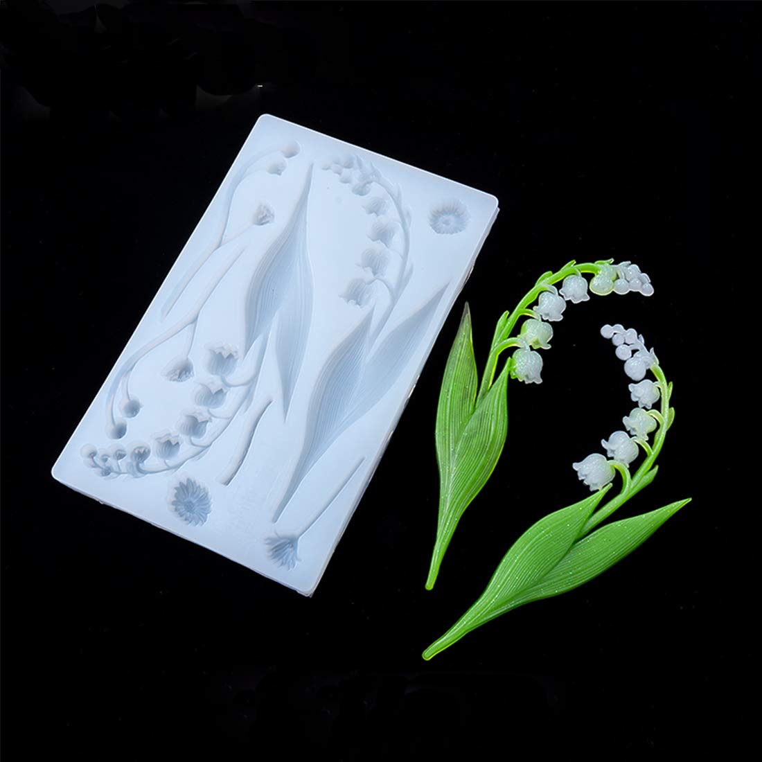 FineInno Resin Molds Lily of The Valley Flowers Silicone Casting Molds DIY Epoxy Mold Crystal Convallaria Majalis Mold Pendant Jewelry