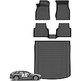 Wayhigh® Floor Mats & Cargo Liner for 2019-2025 Audi A6 (Not for A6 Allroad Models), All Weather TPE Car Mats Waterproof Heavy Duty Floor Liners, Floor Mats Custom Fit for A6 Accessories