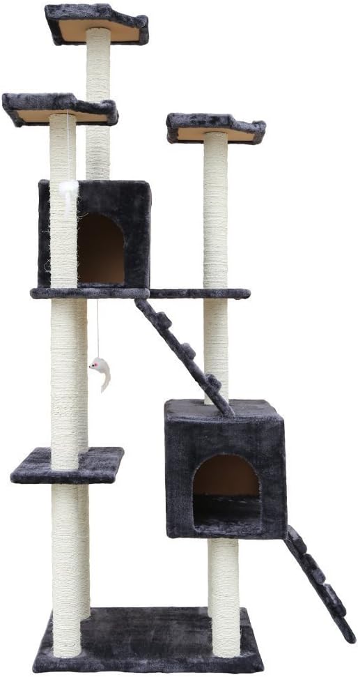 Action Club Arbre A Chat De 1 9 Cm Grattoir Chateau Pour Chat Centre D Activite Se Cacher Grimper Plusieurs Niveaux Amazon Fr Animalerie