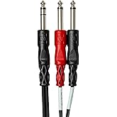 Hosa STP-204 Insert Cable 1/4 Inches TRS to Dual 1/4 Inches TS - 12 Feet