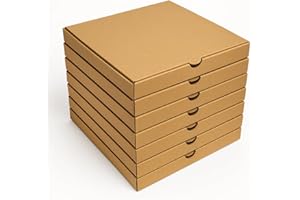 Heart Lake 14 Inch Pizza Boxes - Kraft Corrugated Takeout Containers 50 Pack | B-Flute Cardboard Food Boxes for Pizza, Bakery
