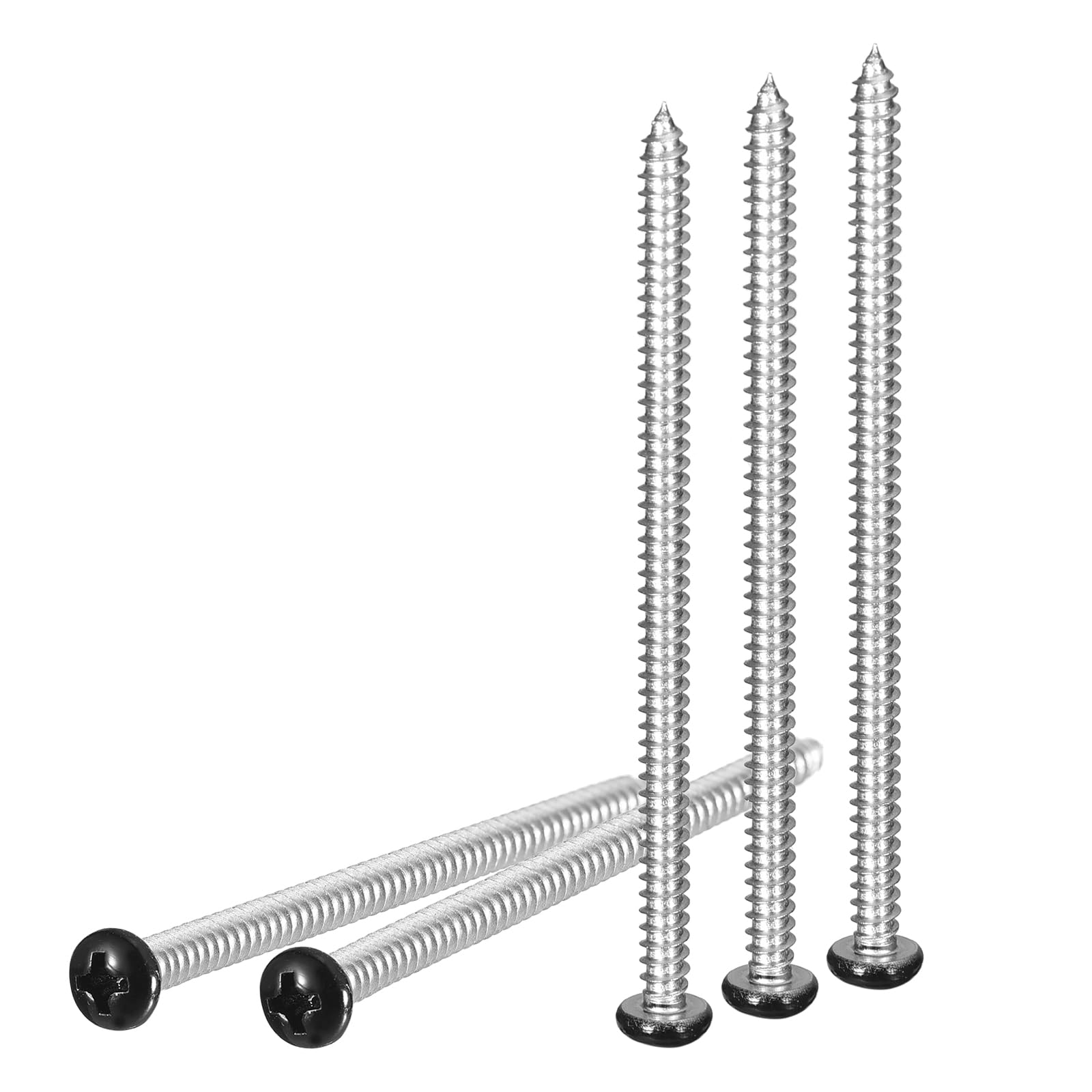 DTGN #8x3" Black Pan Head Phillips Sheet Metal Screw - 10Pack - 304 Stainless Steel Self-tapping Screw Wood Screws