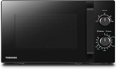Microondas toshiba 20l mw2-mm20p (bk), micro-ondas independente, 800 w, 5 níveis de potência, com descongelamento fácil, iluminação led interna, preto